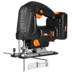 WEN 20670 20V Max Cordless Brushless Auto-Speed Jigsaw with 4.0Ah Lithium Ion Battery and Charger