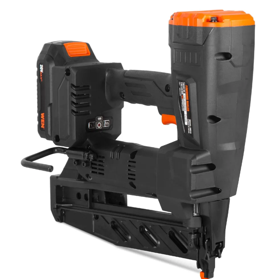 WEN 20516 20V Max Cordless Brushless 16-Gauge Brad Nailer with 2.0Ah Battery and Charger