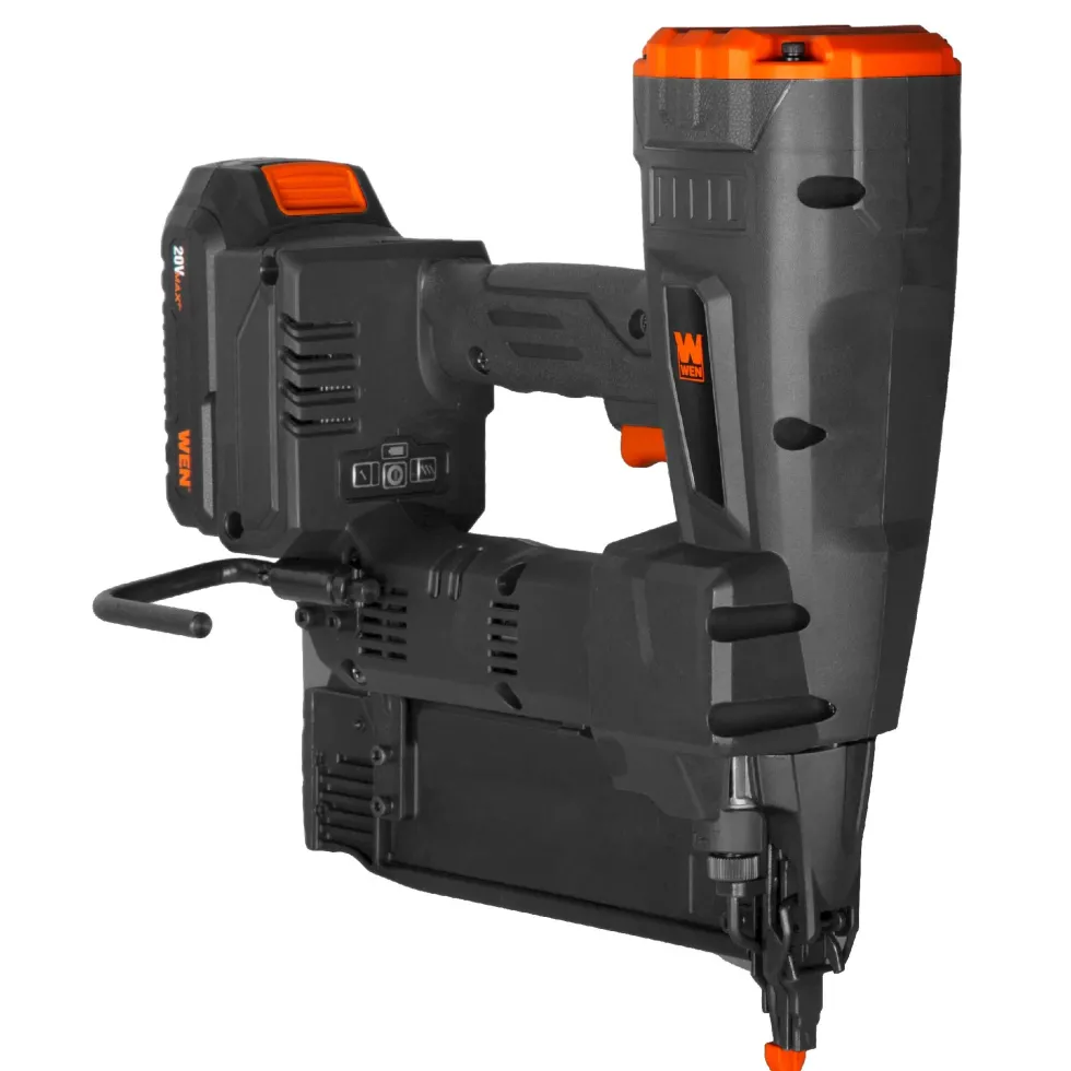 WEN 20518 20V Max Cordless Brushless 18-Gauge Brad Nailer with 2.0Ah Battery and Charger