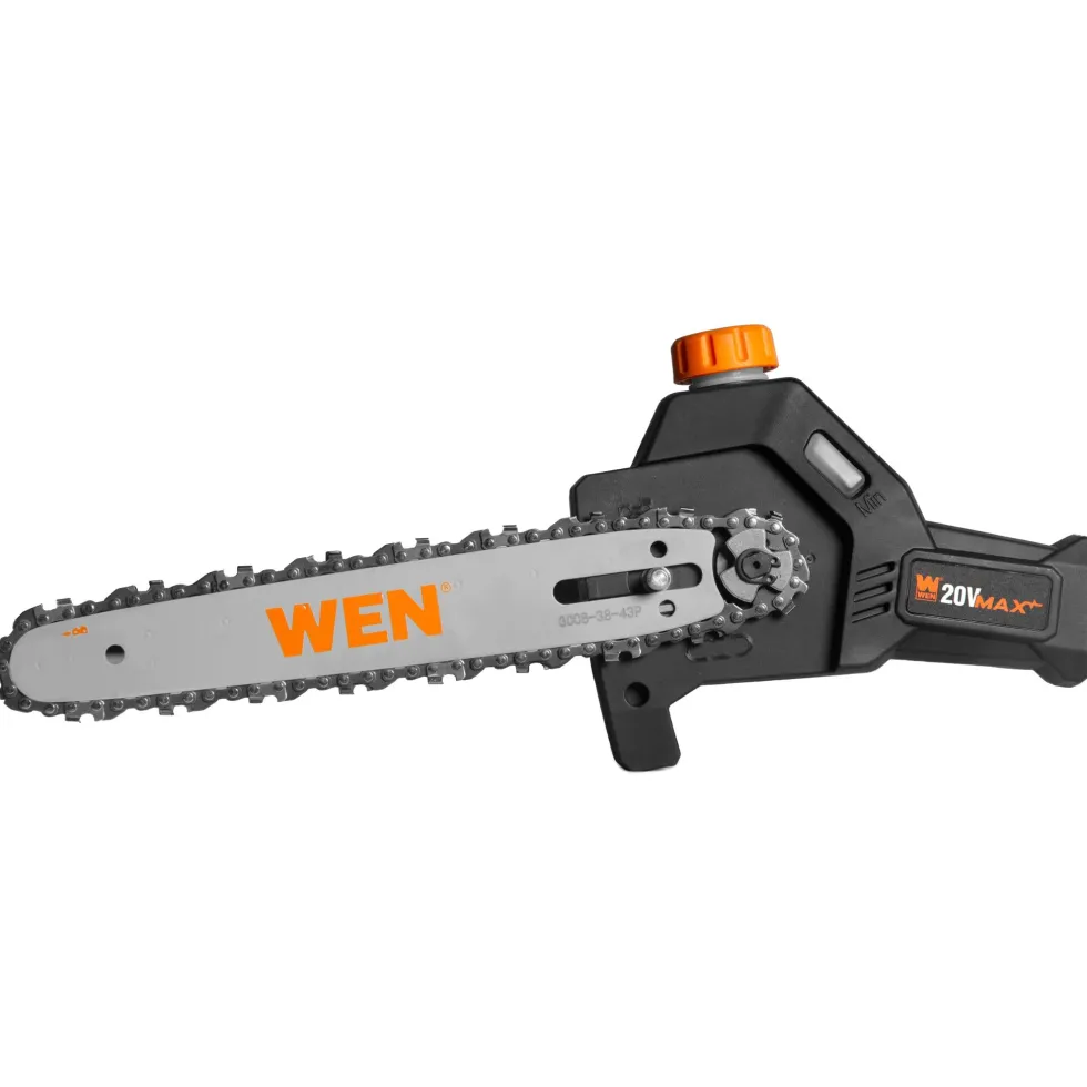 WEN 20759 20V Max Cordless Brushless 8 Inch Pole Saw with 4.0Ah Battery and Charger