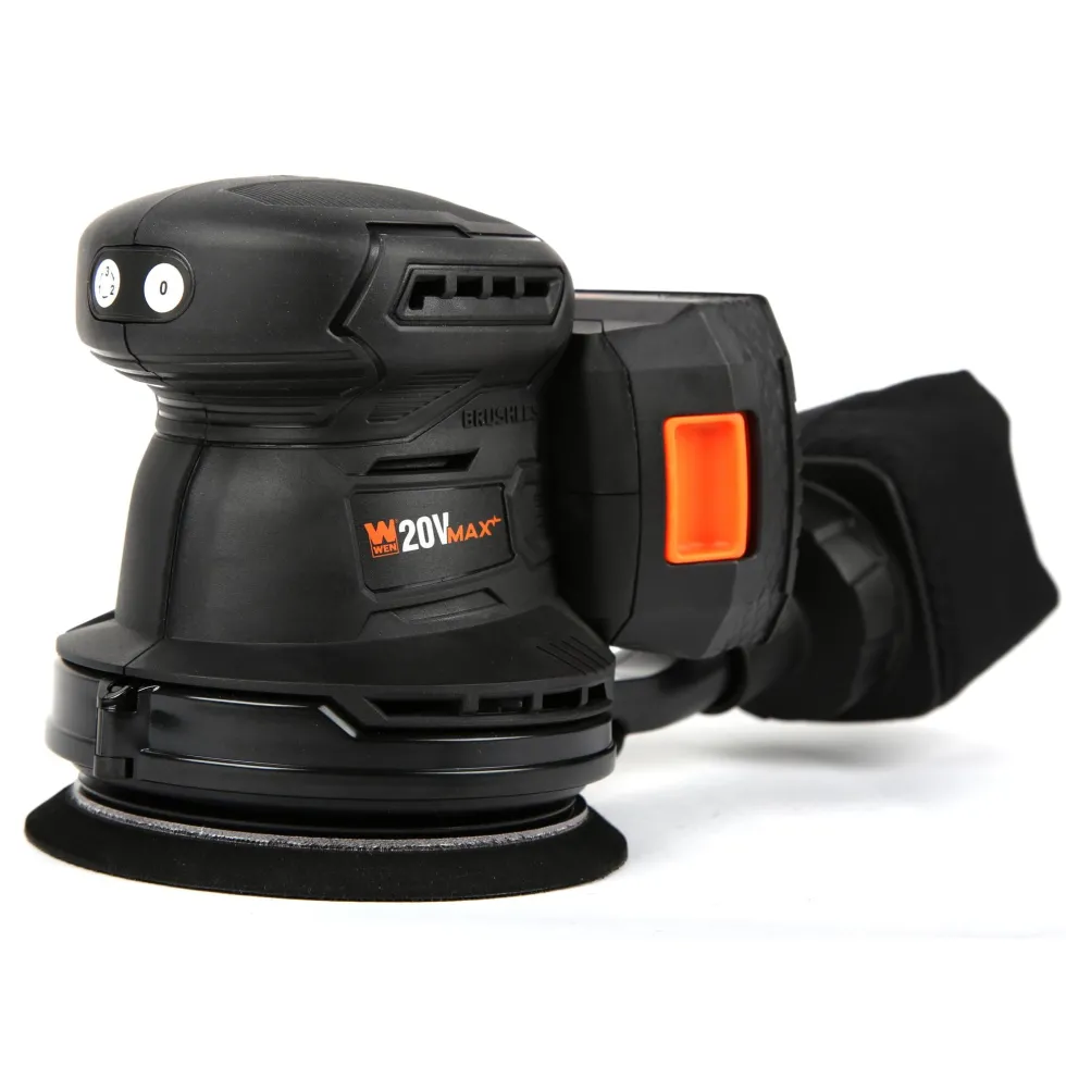 WEN 20405 20V Max Cordless Brushless 5-Inch Random Orbit Rotary Sander with 2.0 Ah Lithium-Ion Battery and Charger