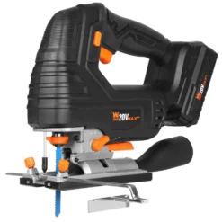WEN 20667 20V Max Cordless Brushless Jigsaw with 4.0 Ah Lithium Ion Battery and Charger