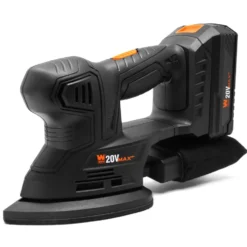WEN 20401 20V Max Cordless Detailing Palm Sander with 2.0 Ah Lithium-Ion Battery and Charger