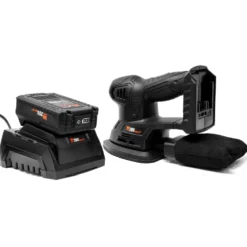 WEN 20401 20V Max Cordless Detailing Palm Sander with 2.0 Ah Lithium-Ion Battery and Charger