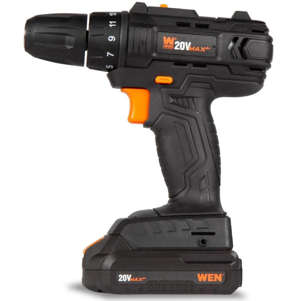 WEN 20119 20V Max Cordless 3/8-Inch Drill and Driver with 2.0 Ah Lithium-Ion Battery and Charger
