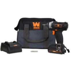 WEN 49135 20V Max Cordless 1/4-Inch Impact Driver w/ Battery, Bits, Charger and Carrying Bag