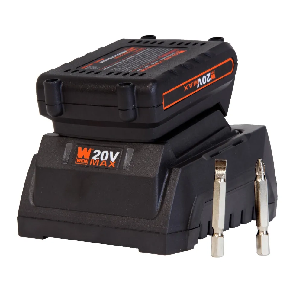 WEN 49135 20V Max Cordless 1/4-Inch Impact Driver w/ Battery, Bits, Charger and Carrying Bag