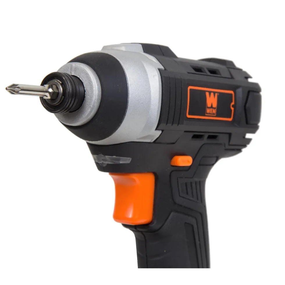WEN 49135 20V Max Cordless 1/4-Inch Impact Driver w/ Battery, Bits, Charger and Carrying Bag