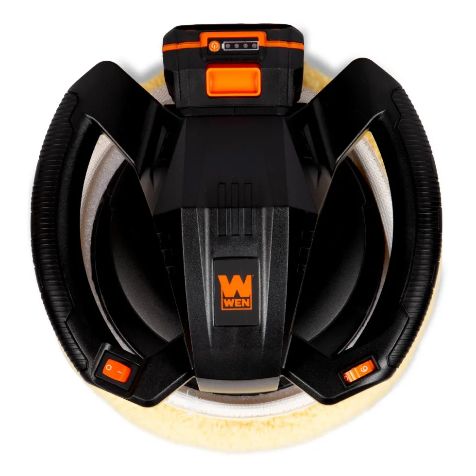 WEN 20870 20V Max Cordless 10-Inch Random Orbital Polisher and Waxer Kit with 2Ah Battery, Charger, and Bonnets