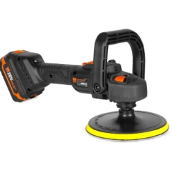 WEN 20877 20V Max Cordless 7-Inch Variable Speed Rotary Polisher and Waxer Kit with 4Ah Battery, Charger, and Polishing Pads