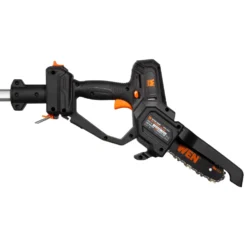 WEN 20751 20V Max Cordless 2-in-1 6-Inch Chainsaw and Pole Saw with 12.3-Foot Reach, 4Ah Battery and Charger