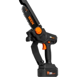 WEN 20736 20V Max Cordless Mini Chainsaw with 6-Inch Bar, 4Ah Battery and Charger