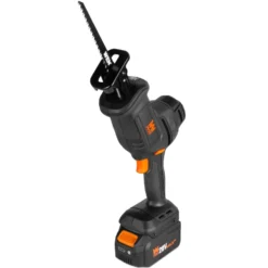 WEN 20631 20V Max Cordless Reciprocating Saw, Brushless Compact One-Handed Design with 4.0 Ah Lithium-Ion Battery and Charger