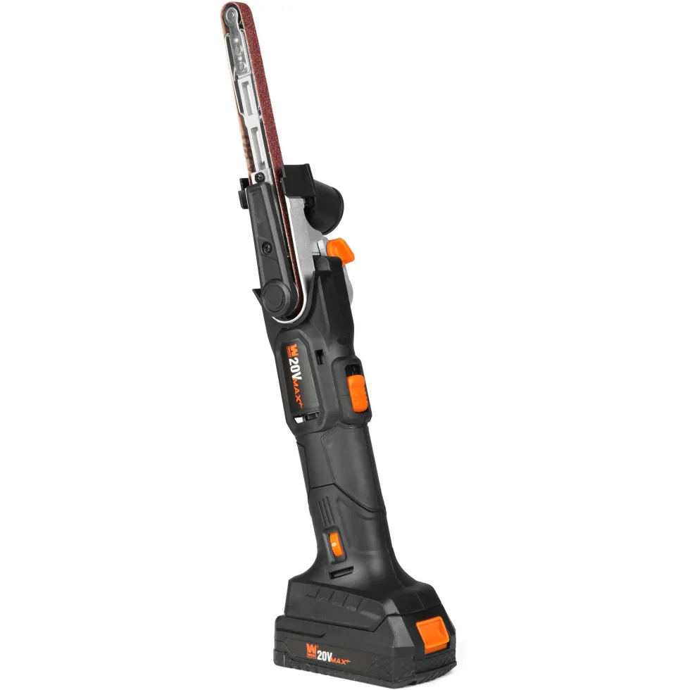 WEN 20437 20V Max Cordless Variable Speed Detailing File Sander with 2.0 Ah Lithium-Ion Battery and Charger