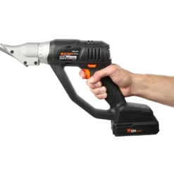 WEN 20314 20V Max Cordless Variable Speed Swivel Head Electric Metal Shear with 2Ah Lithium Ion Battery and Charger