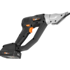 WEN 20314 20V Max Cordless Variable Speed Swivel Head Electric Metal Shear with 2Ah Lithium Ion Battery and Charger