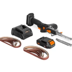 WEN 20438 20V Max Cordless Variable Speed Detailing File Sander, Brushless with 2.0 Ah Lithium-Ion Battery and Charger