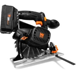 WEN 20625 20V Max 6.5-Inch Cordless Circular Saw with 4.0 Ah Lithium-Ion Battery and Charger