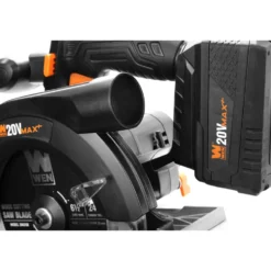 WEN 20625 20V Max 6.5-Inch Cordless Circular Saw with 4.0 Ah Lithium-Ion Battery and Charger