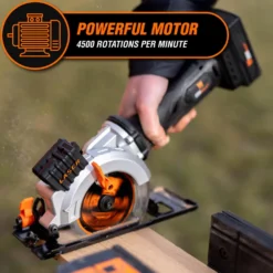 WEN 20604 20V Max 4-1/2-Inch Cordless Mini Circular Saw with 2.0Ah Battery and Charger
