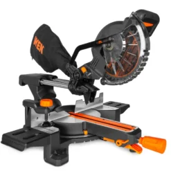 WEN 20672 20V Max 7.25-Inch Cordless Sliding Miter Saw, Single Bevel and Brushless with LED Cutline Guide, 4.0Ah Lithium-Ion Battery and Charger