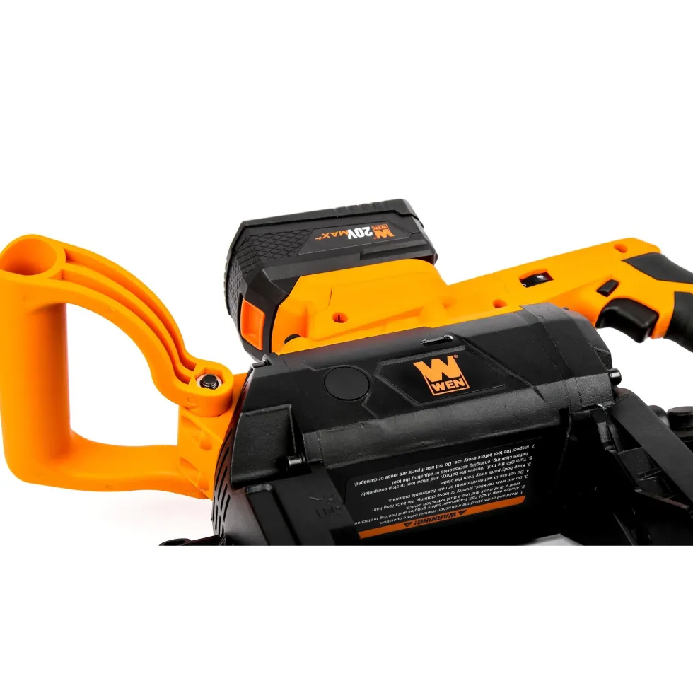 WEN 20496 20V Max 5-Inch Variable Speed Cordless Portable Metal Band Saw with 5.0 Ah Lithium Ion Battery and Charger