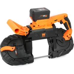 WEN 20496 20V Max 5-Inch Variable Speed Cordless Portable Metal Band Saw with 5.0 Ah Lithium Ion Battery and Charger