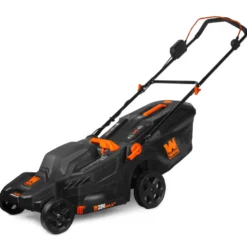 WEN 20839 20V Max 2-in-1 19-Inch Cordless Brushless Lawn Mower and Mulcher with Two 5Ah Batteries and Dual Port Charger