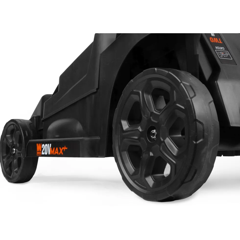 WEN 20839 20V Max 2-in-1 19-Inch Cordless Brushless Lawn Mower and Mulcher with Two 5Ah Batteries and Dual Port Charger