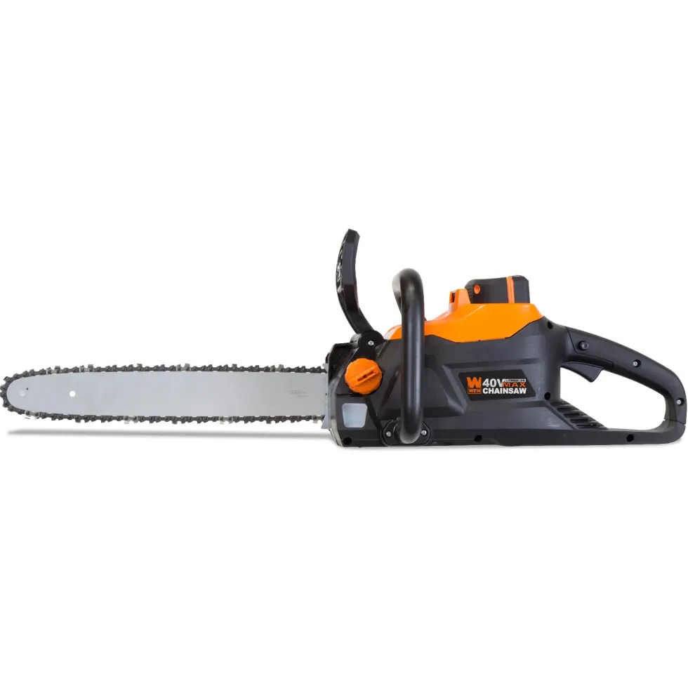 WEN 40417 40V Max Lithium Ion 16-Inch Brushless Chainsaw with 4Ah Battery and Charger