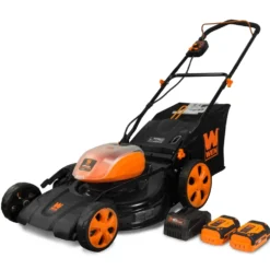 WEN 40441 40V Max Lithium Ion 21-Inch Cordless 3-in-1 Lawn Mower with Two Batteries, 16-Gallon Bag and Charger