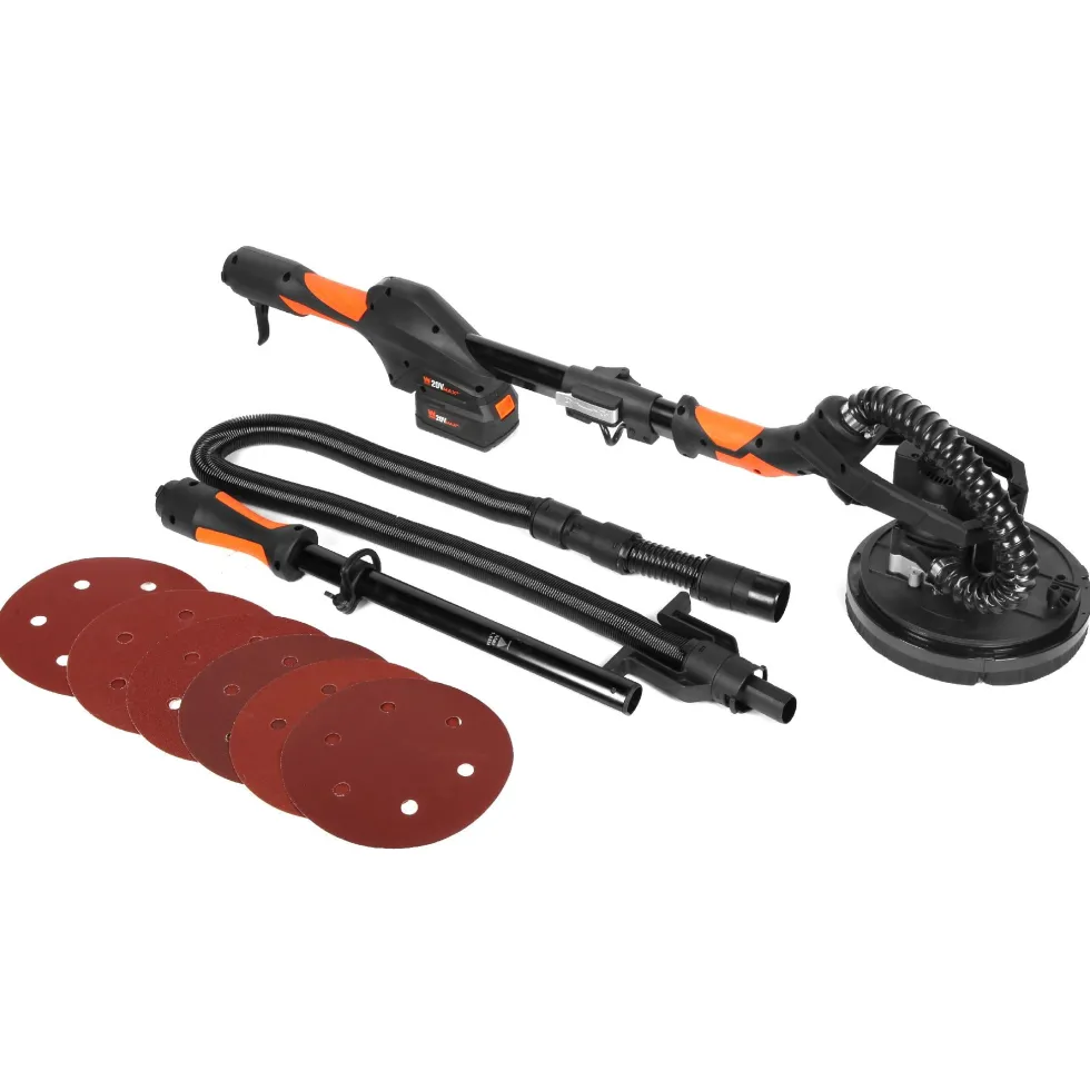WEN 20409 20V Max Variable Speed Cordless Brushless Drywall Sander with 5.0 Ah Battery and Charger