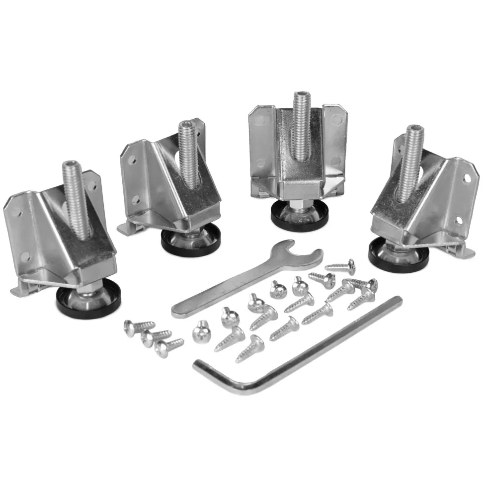 WEN WA0004 Heavy-Duty Adjustable Leveling Furniture Feet with L-shaped Mounting Brackets, 4-Pack