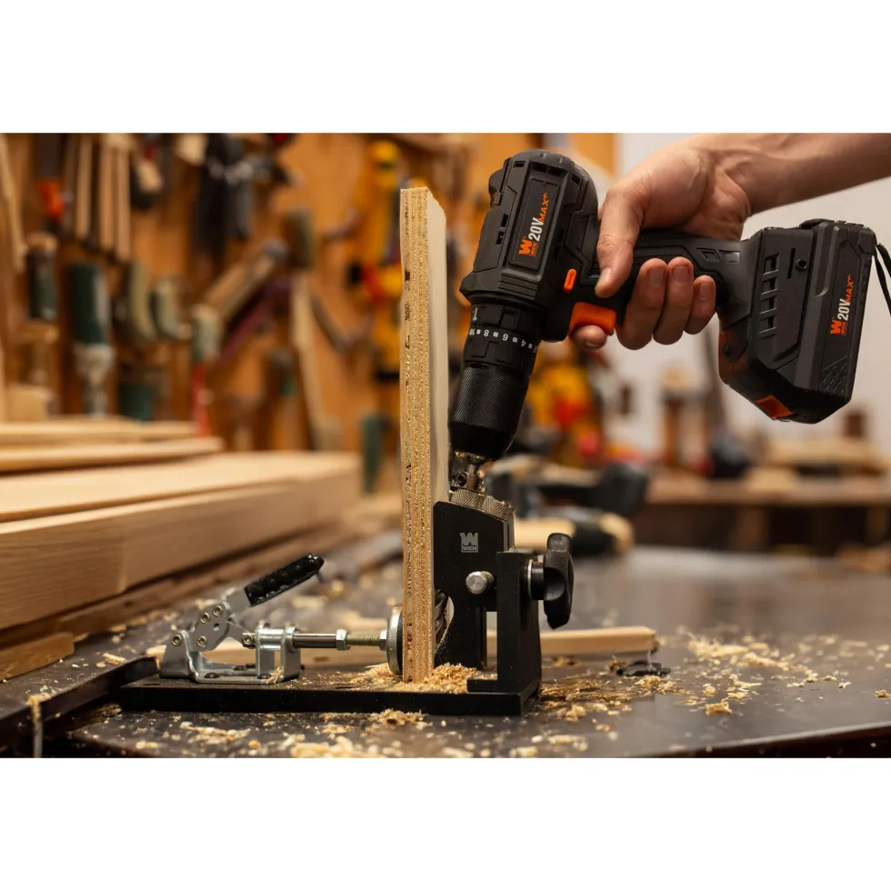 WEN WA1527 Metal Pocket Hole Jig Kit with L-Base, Step Drill Bit, and Self-Tapping Screws