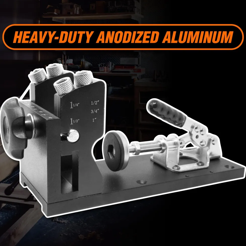 WEN WA1527 Metal Pocket Hole Jig Kit with L-Base, Step Drill Bit, and Self-Tapping Screws