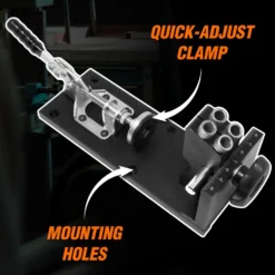 WEN WA1527 Metal Pocket Hole Jig Kit with L-Base, Step Drill Bit, and Self-Tapping Screws