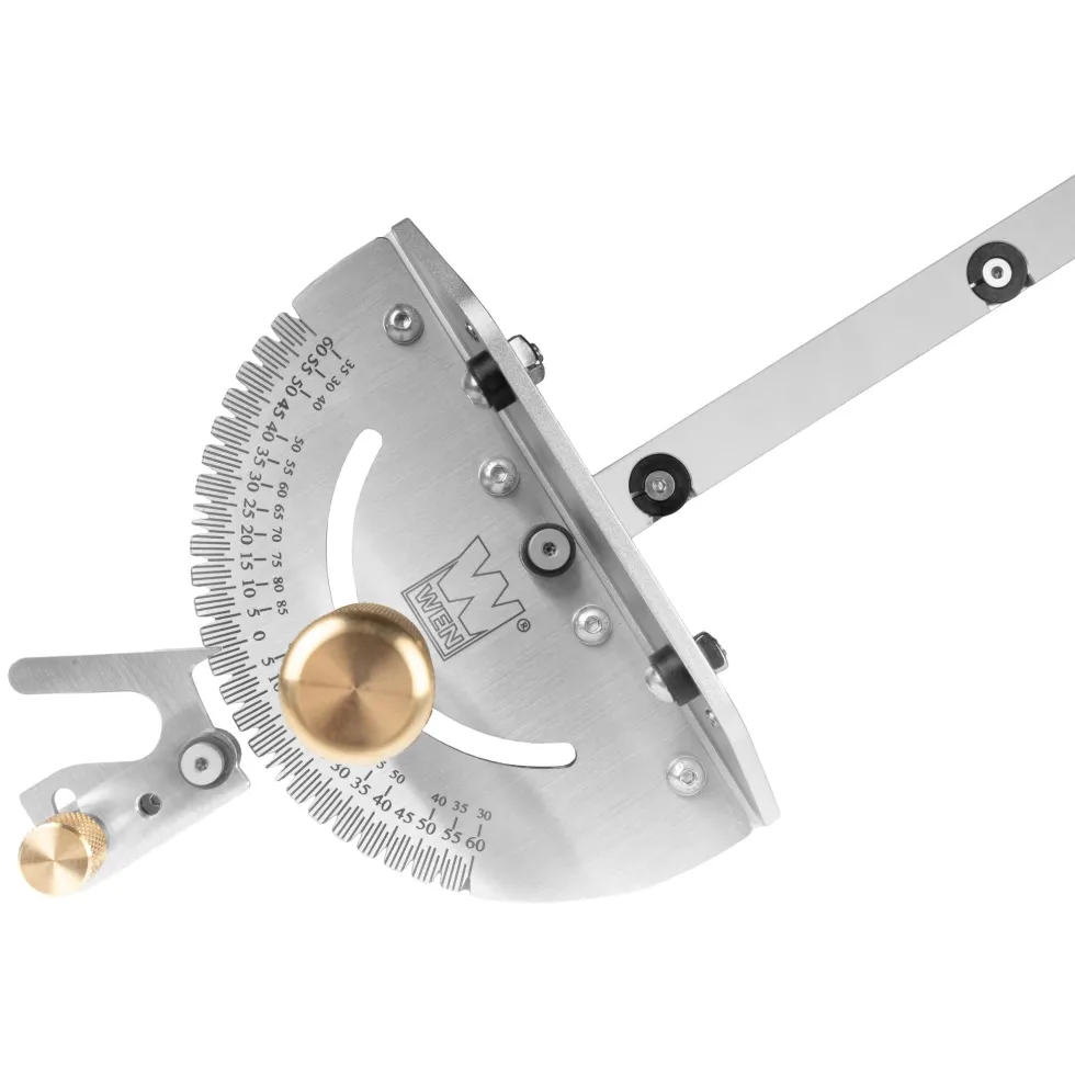 WEN WA1401 Steel and Brass Premium Miter Gauge, 27 Angle Stops for Table Saws, Router Tables, Band Saws, and Woodworking Tools