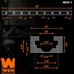 WEN WAT360 36-Inch Universal T-Track Kit for Woodworking, 2-Pack