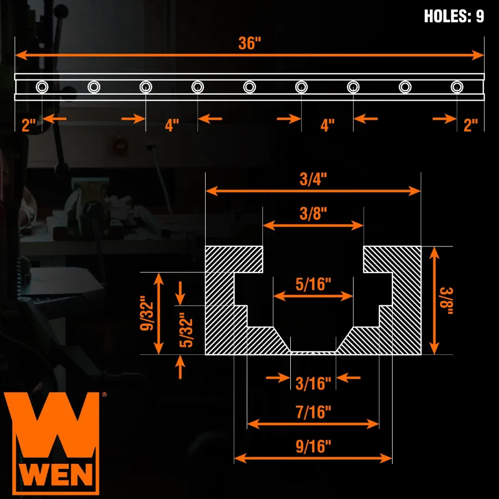 WEN WAT360 36-Inch Universal T-Track Kit for Woodworking, 2-Pack