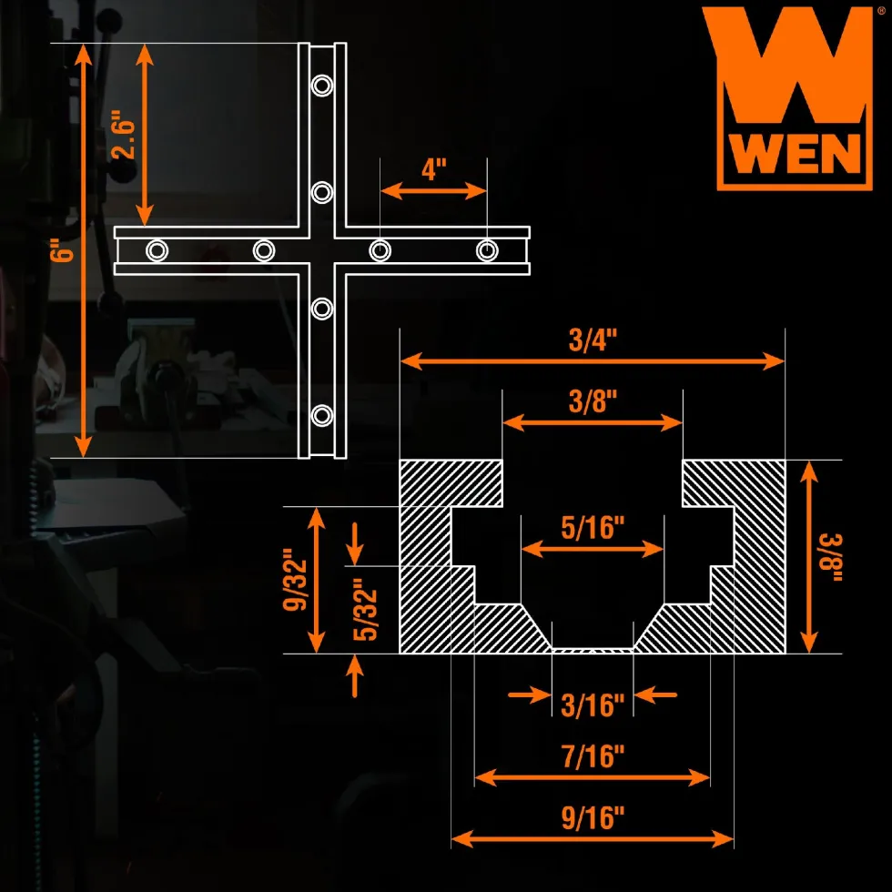 WEN WAT001 6-Inch Universal T-Track Intersection Kit for Woodworking