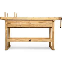 WEN WB6020 60-Inch Hardwood Workbench with Four Drawers and Onboard Vise