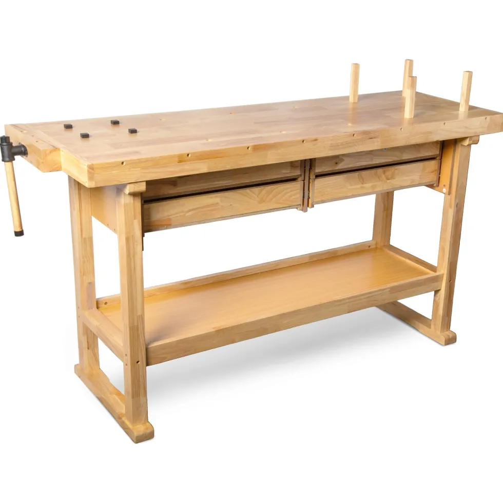 WEN WB6020 60-Inch Hardwood Workbench with Four Drawers and Onboard Vise