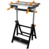 WEN WB2322T 24-Inch Height Adjustable Tilting Steel Portable Work Bench and Vise with 8 Sliding Clamps
