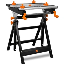 WEN WB2322T 24-Inch Height Adjustable Tilting Steel Portable Work Bench and Vise with 8 Sliding Clamps