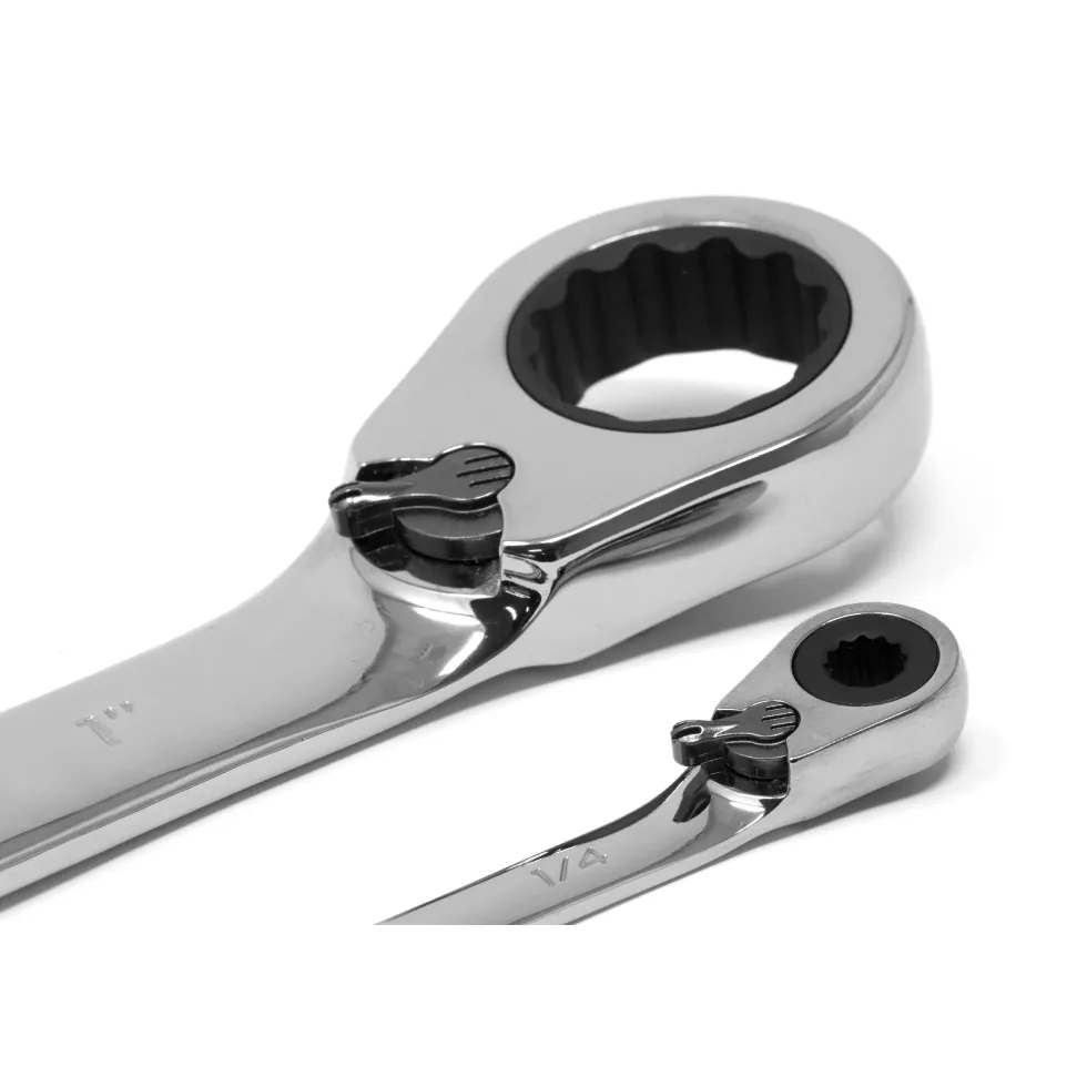 WEN WR132A 13-Piece Professional-Grade Reversible Ratcheting SAE Combination Wrench Set with Storage Rack