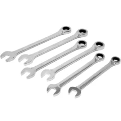 WEN WR131A 13-Piece Professional-Grade Ratcheting SAE Combination Wrench Set with Storage Rack