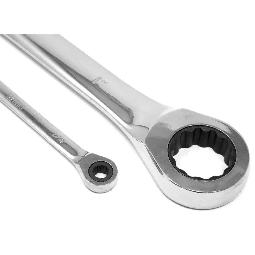 WEN WR131A 13-Piece Professional-Grade Ratcheting SAE Combination Wrench Set with Storage Rack