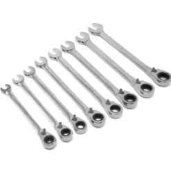 WEN WR162M 16-Piece Professional-Grade Reversible Ratcheting Metric Combination Wrench Set with Storage Pouch