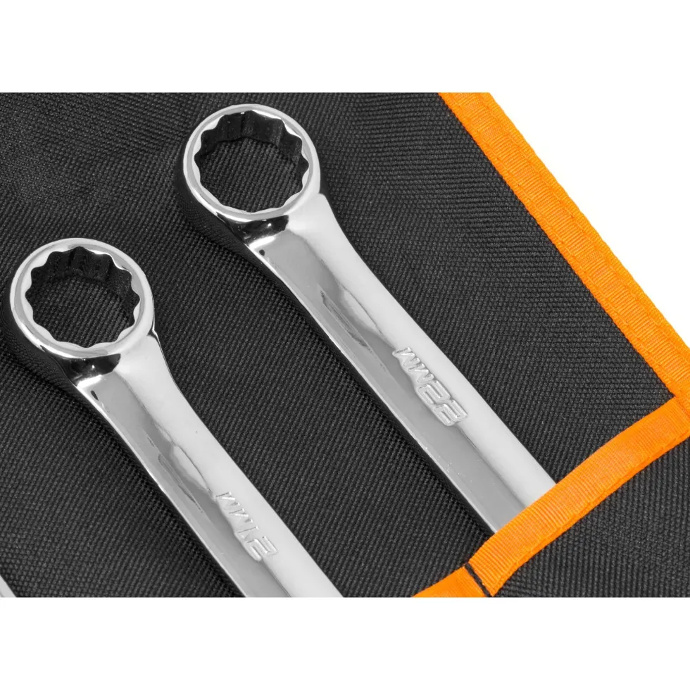 WEN WR160M 16-Piece Professional-Grade Metric Combination Wrench Set with Storage Pouch