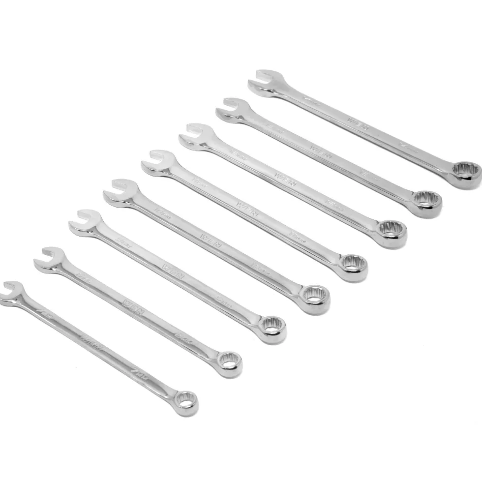 WEN WR160M 16-Piece Professional-Grade Metric Combination Wrench Set with Storage Pouch